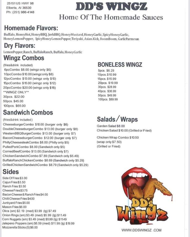 DD's Wingz - Elberta, AL menu_pic