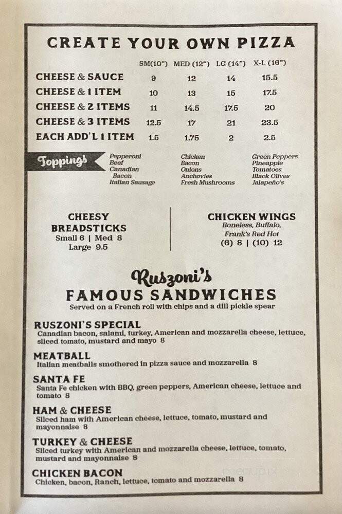 Ruszoni's Pizza - Meridian, ID menu_pic