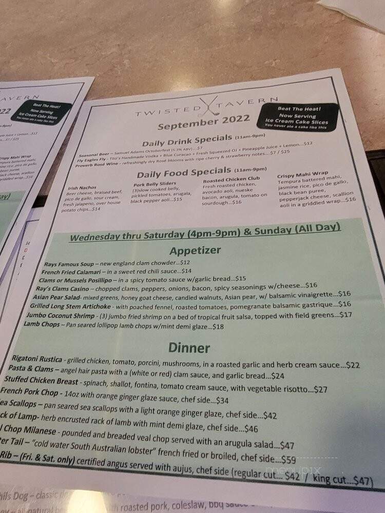 Twisted Tavern - Hammonton, NJ menu_pic