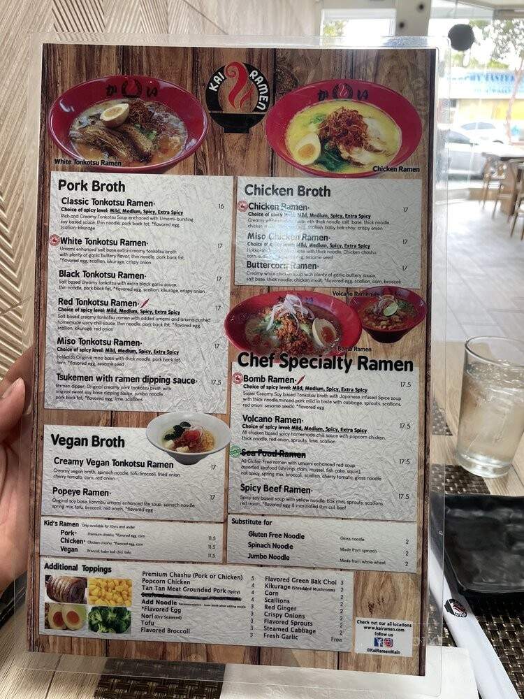 Kai Ramen - Los Angeles, CA menu_pic