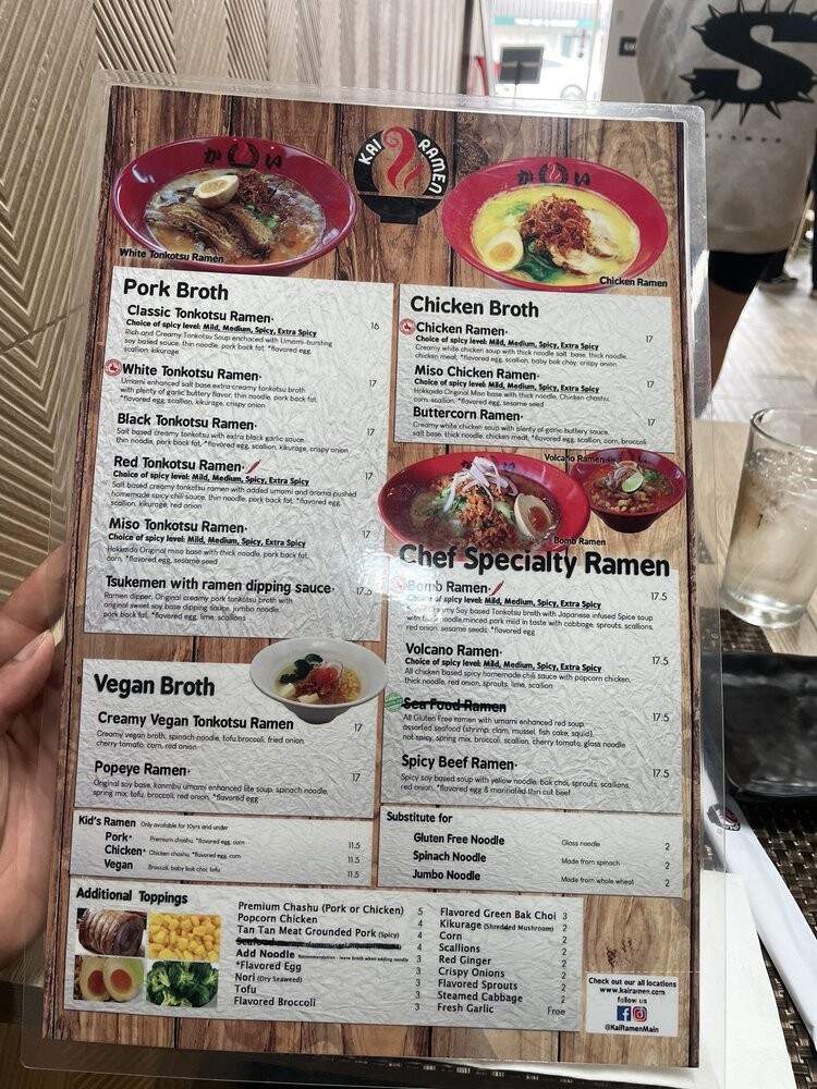 Kai Ramen - Los Angeles, CA menu_pic