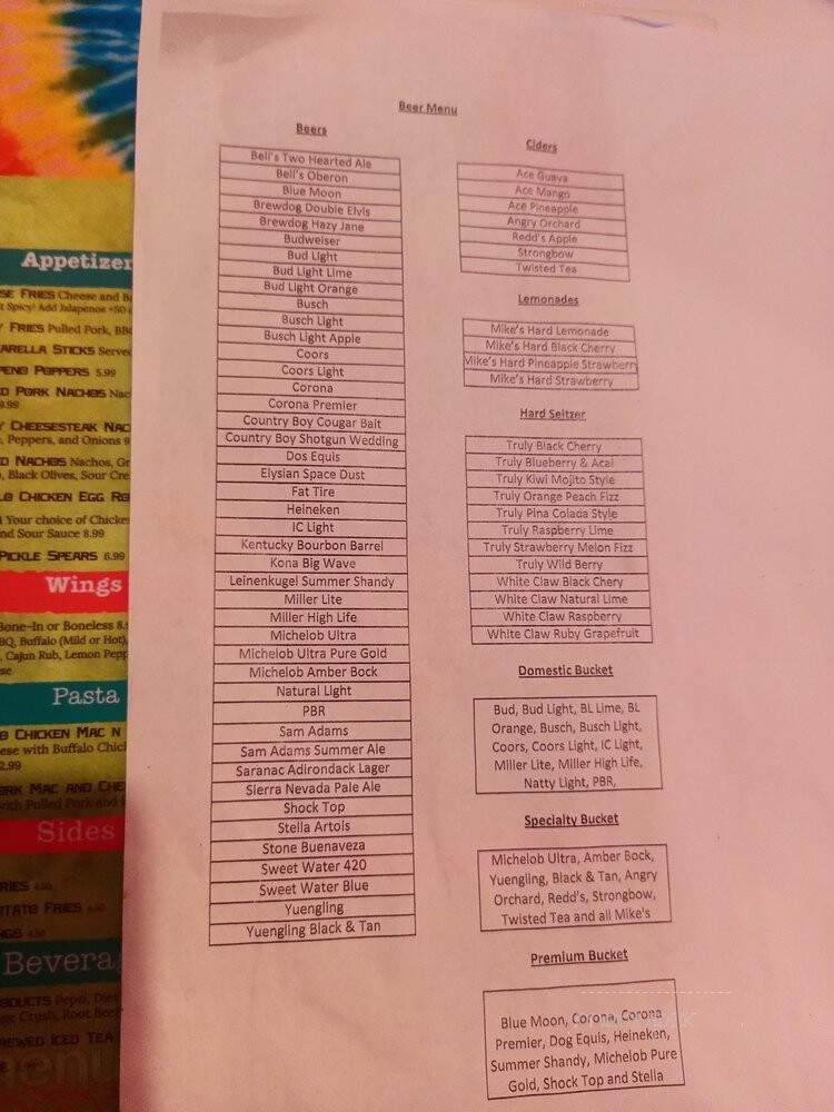 JJ's Bar and Grill - Ripley, WV menu_pic
