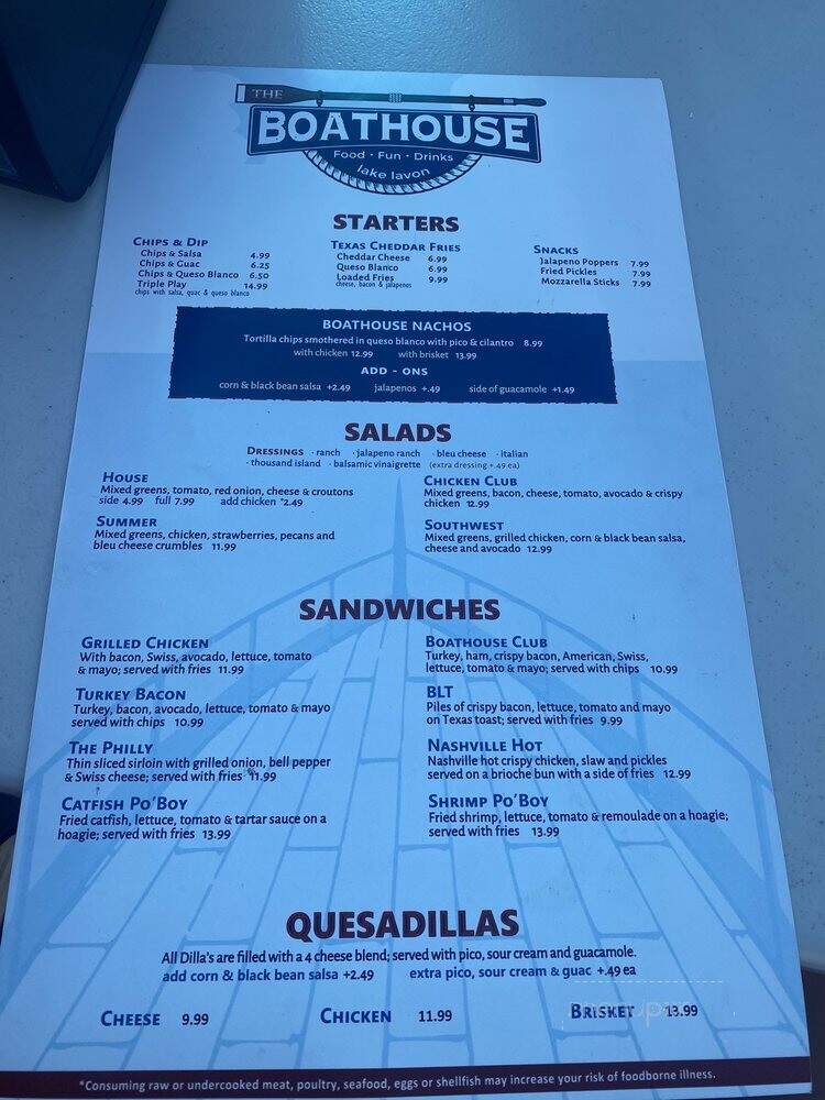 The Boathouse - Saint Paul, TX menu_pic