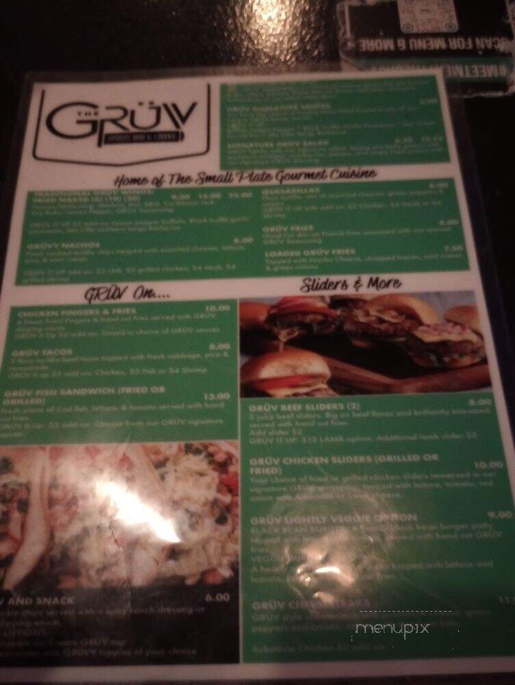 The GRUV Sports Bar & Lounge - Louisville, KY menu_pic