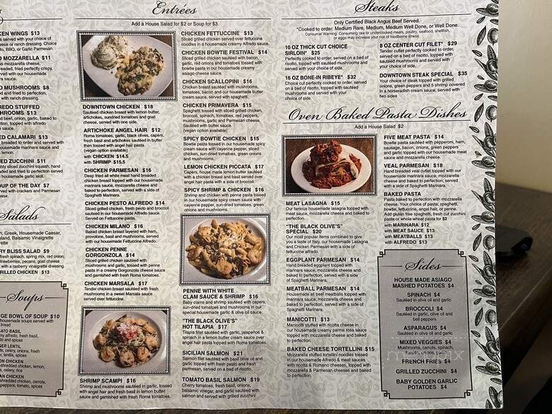 The Black Olive - Johnson City, TN menu_pic