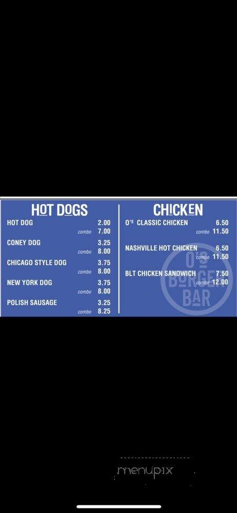 O's Burger Bar - Detroit, MI menu_pic