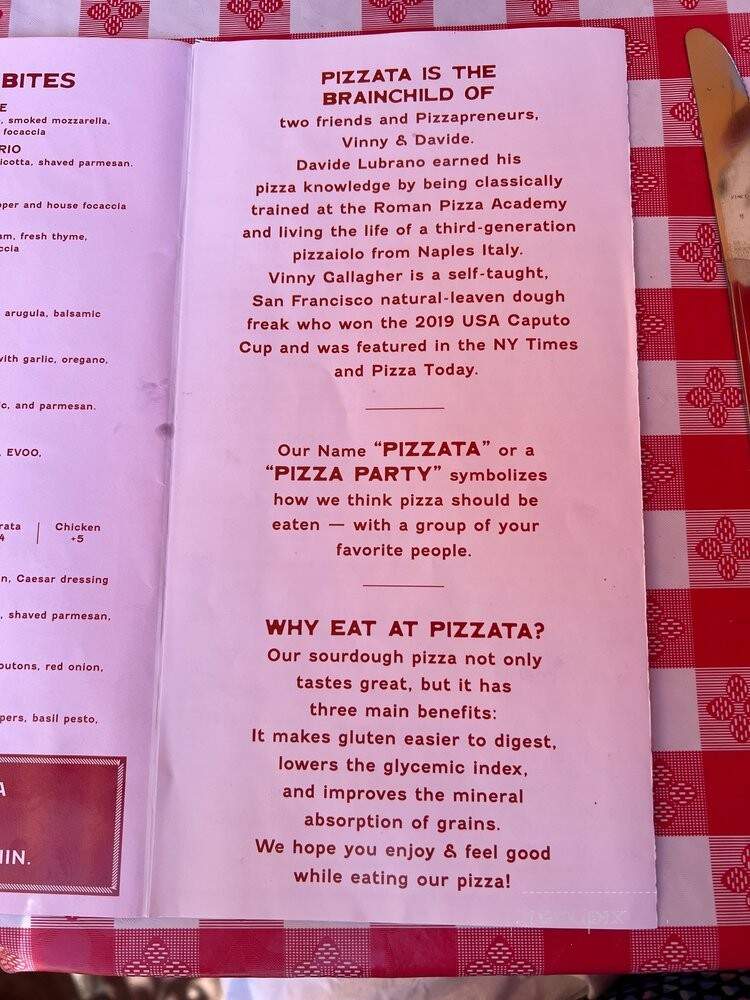 Pizzata Pizzeria + Aperitivo - Naples, FL menu_pic