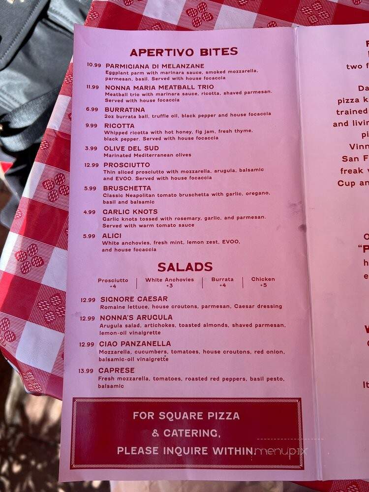 Pizzata Pizzeria + Aperitivo - Naples, FL menu_pic