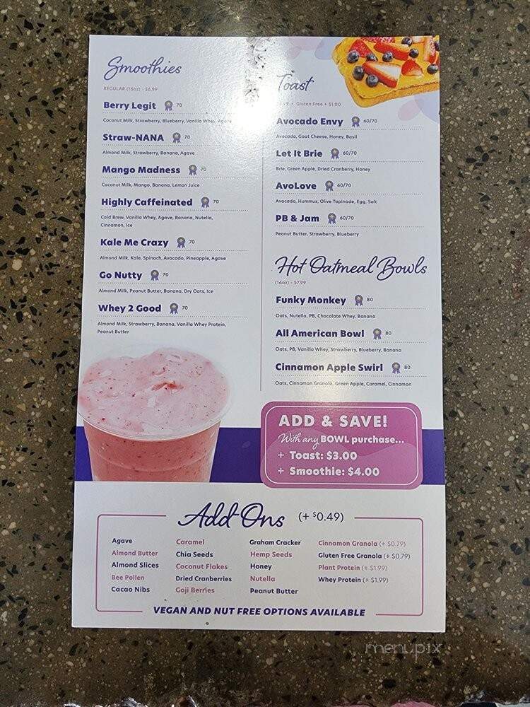 Superfood Cafe - Indian Trail, NC menu_pic