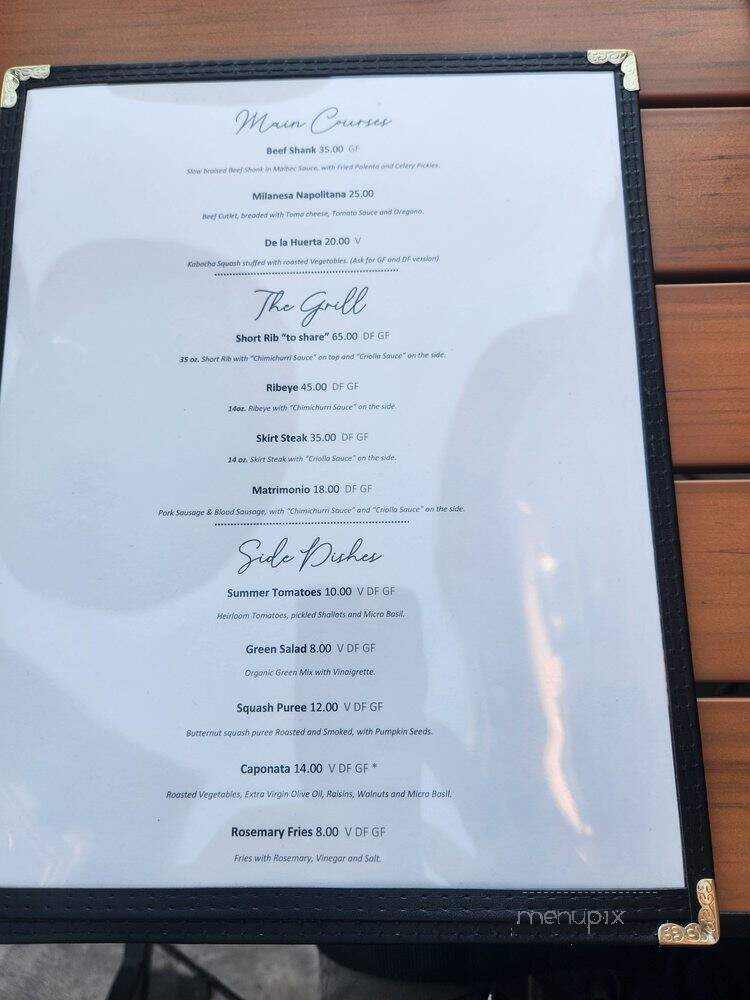 Entrecot Restaurant - Napa, CA menu_pic