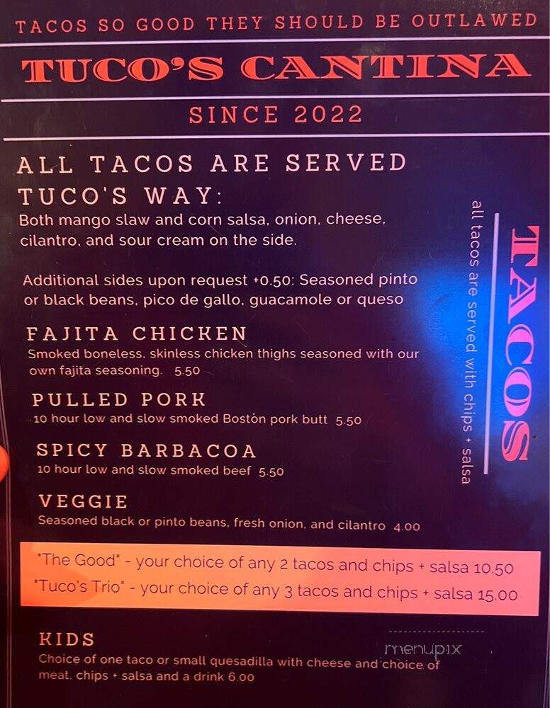 Tuco's Cantina - Harrison, OH menu_pic