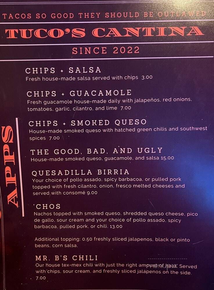 Tuco's Cantina - Harrison, OH menu_pic