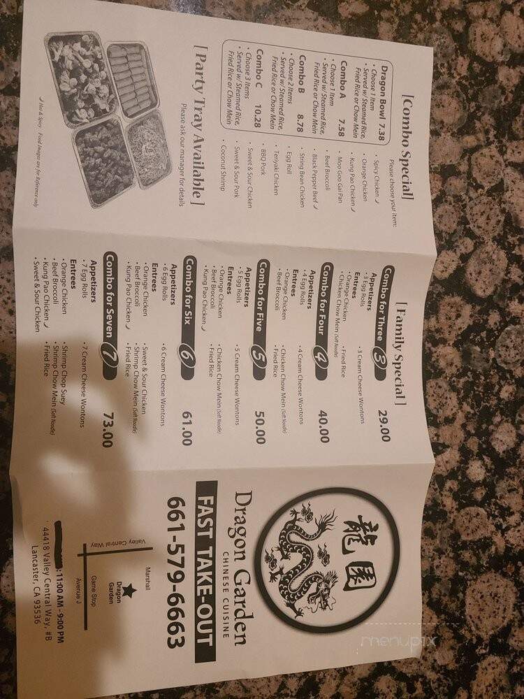 Dragon Garden - Lancaster, CA menu_pic