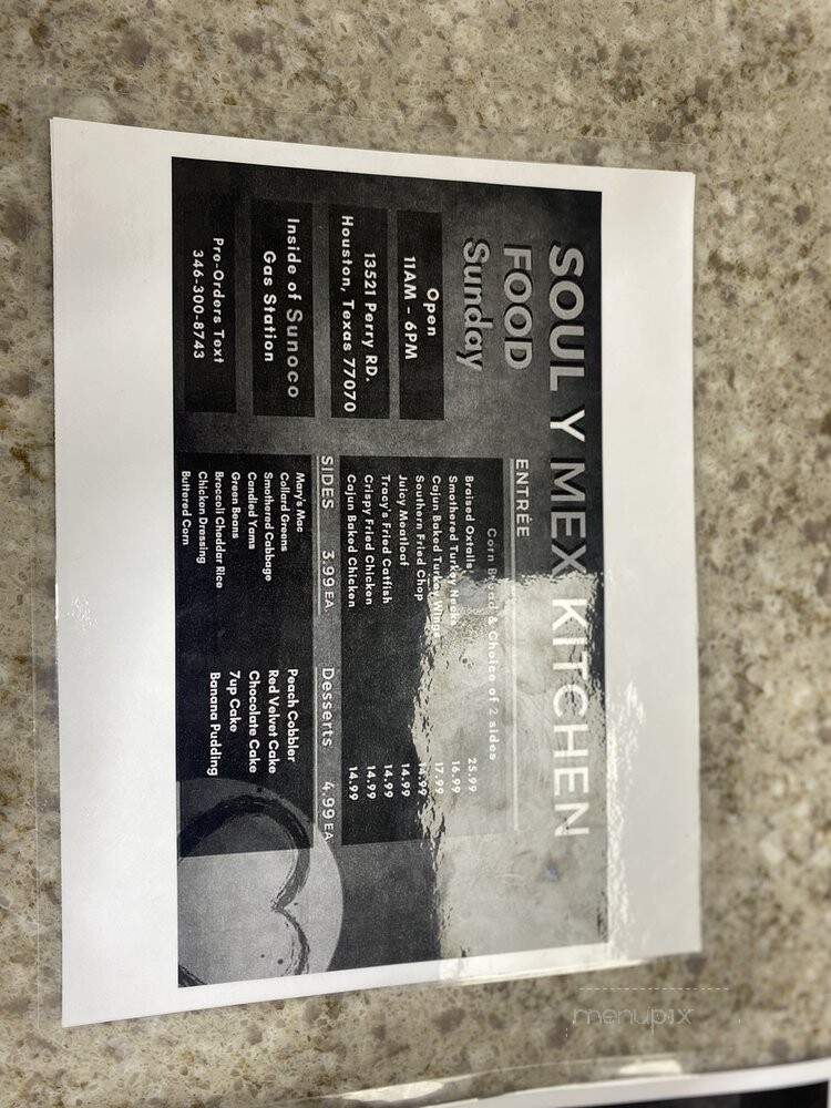 Soul Y Mex Kitchen - Houston, TX menu_pic