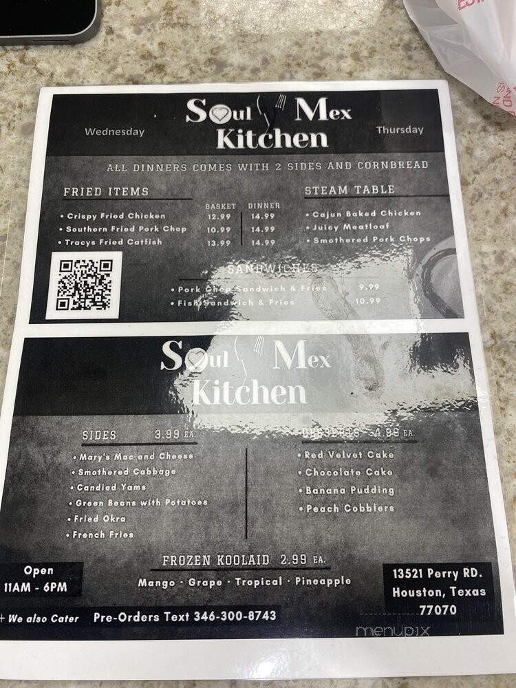 Soul Y Mex Kitchen - Houston, TX menu_pic
