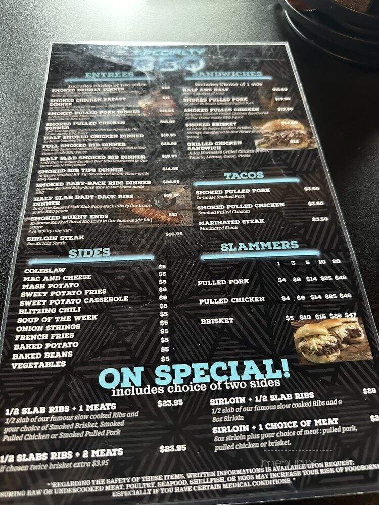 Blitz Sports Bar & BBQ - Arlington Heights, IL menu_pic