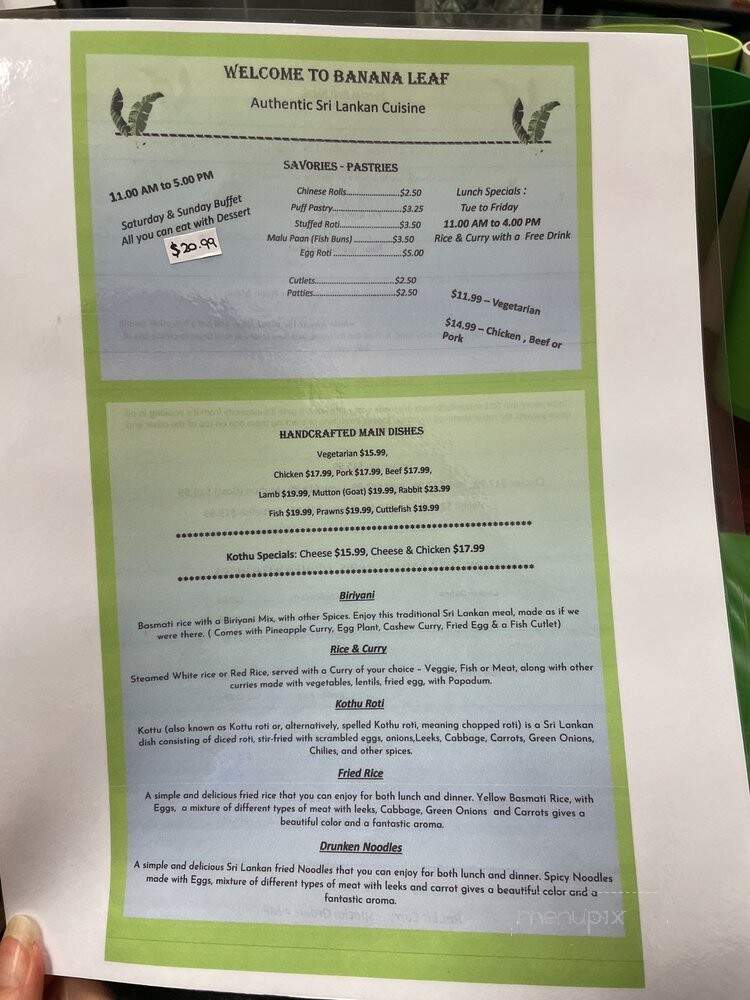 Banana Leaf - Orlando, FL menu_pic