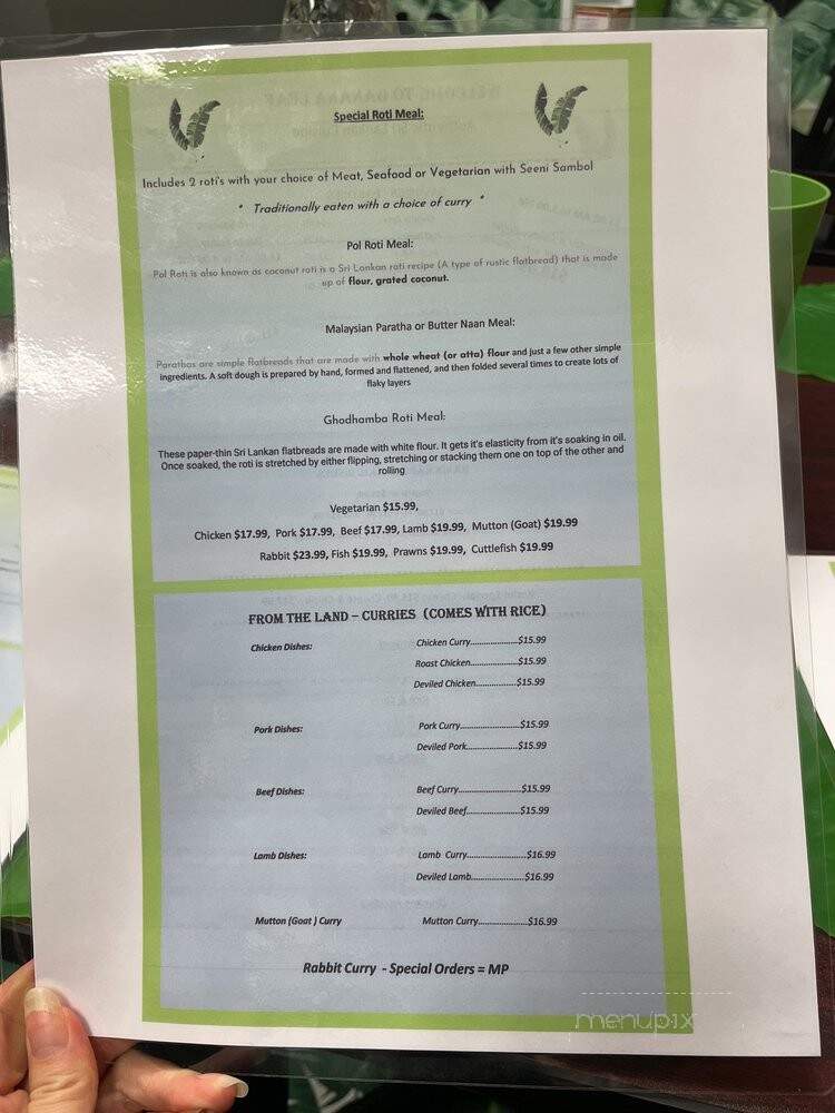Banana Leaf - Orlando, FL menu_pic