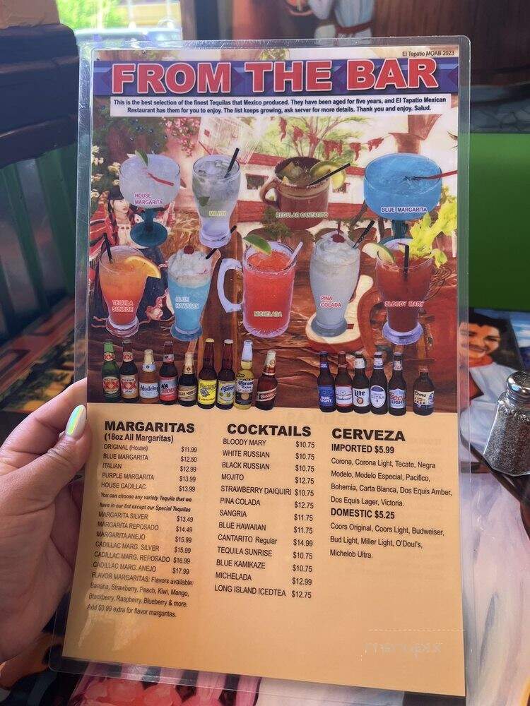 El Tapatio - Moab, UT menu_pic