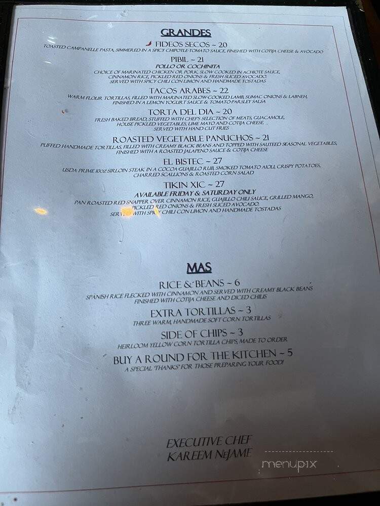Tatu Tacos & Tequila - Troy, NY menu_pic