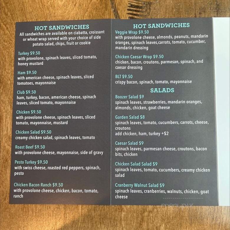Boozer's Brew & A Cafe Too - Gulfport, MS menu_pic