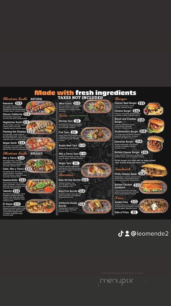 Takeshy Town - Los Angeles, CA menu_pic