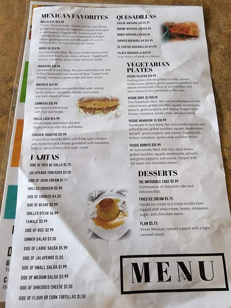Amigos - Strongsville, OH menu_pic