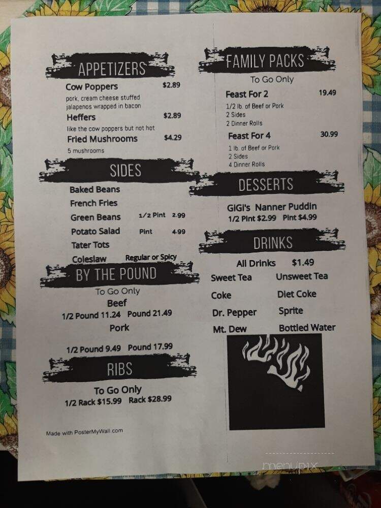The Bull Pit BBQ - Hot Springs, AR menu_pic