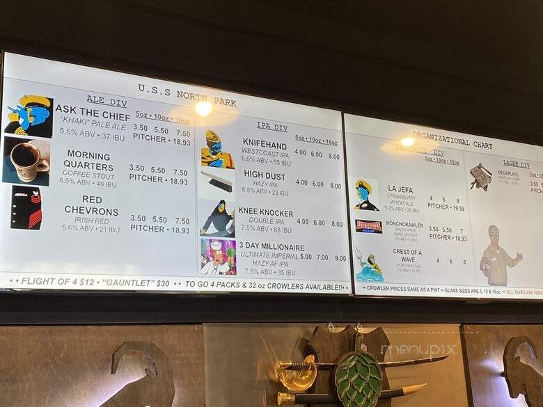 El Cid Brewing - San Diego, CA menu_pic