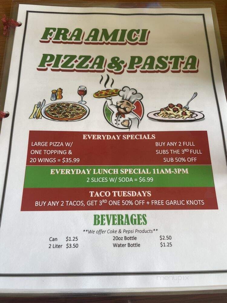Fra Amici Pizza & Pasta - Buffalo, NY menu_pic