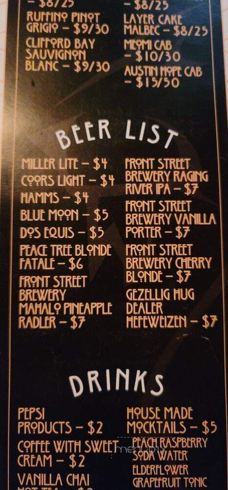 De Kelder Speakeasy - Pella, IA menu_pic
