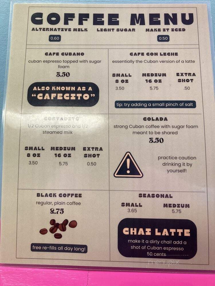 The Cuban Window - Savannah, GA menu_pic