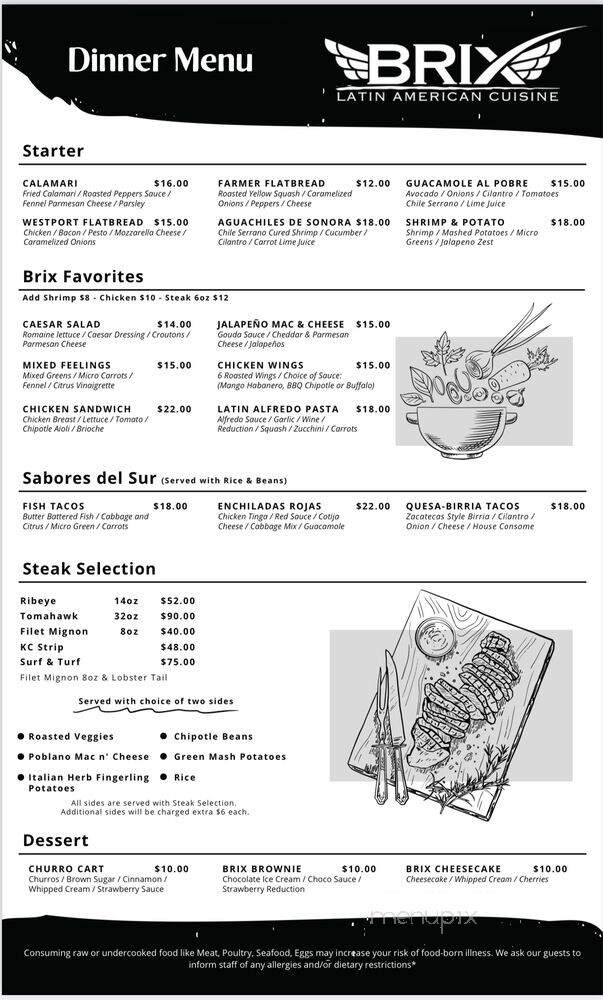 Brix Latin American Cuisine - Kansas City, MO menu_pic