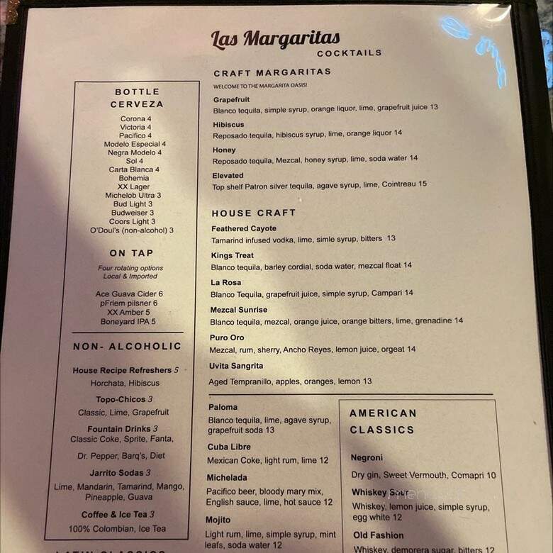 Las Margaritas Bar & Grill - Medford, OR menu_pic