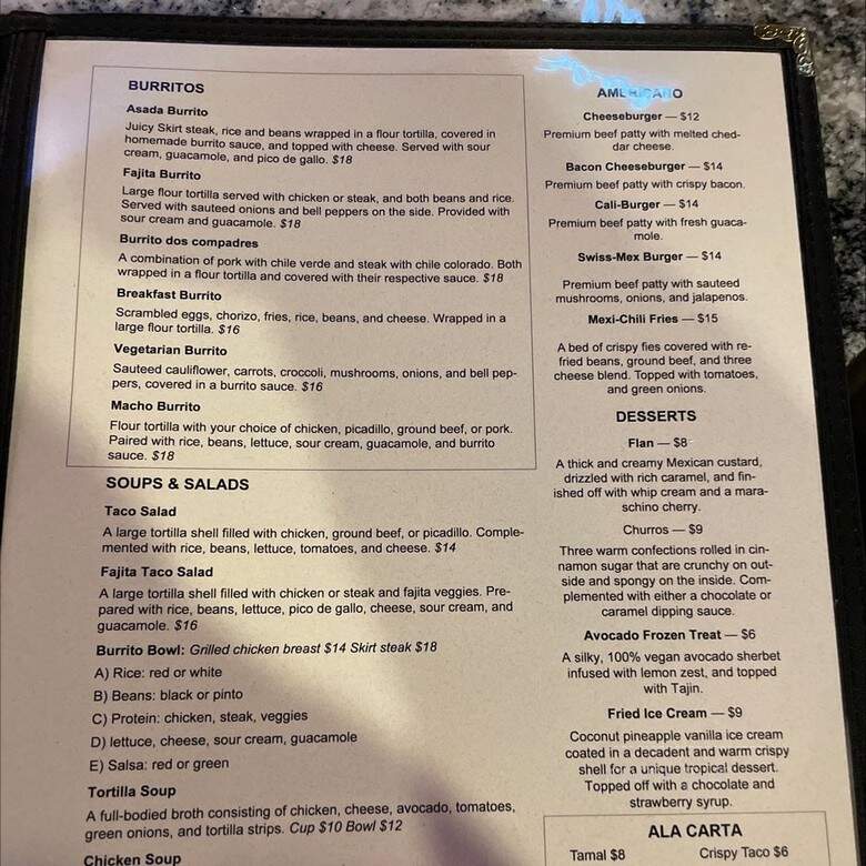 Las Margaritas Bar & Grill - Medford, OR menu_pic