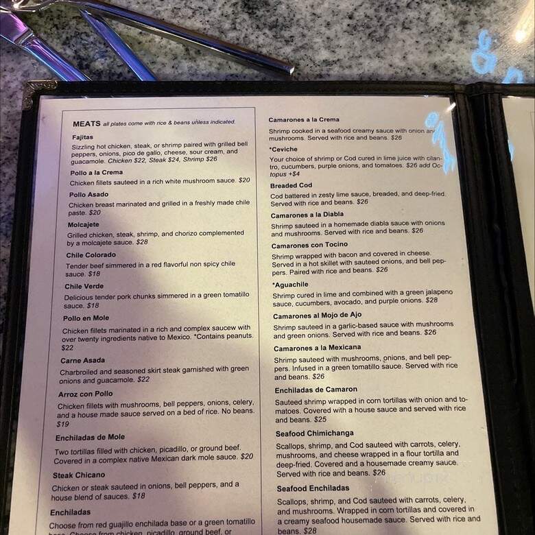 Las Margaritas Bar & Grill - Medford, OR menu_pic