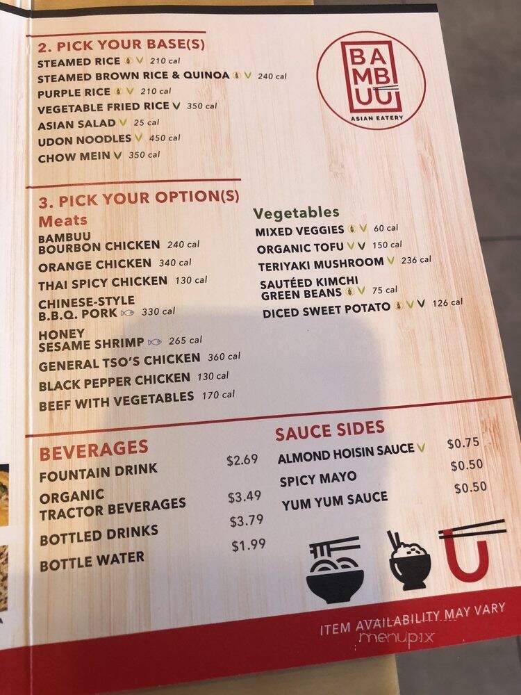 Bambuu Asian Eatery - Vero Beach, FL menu_pic