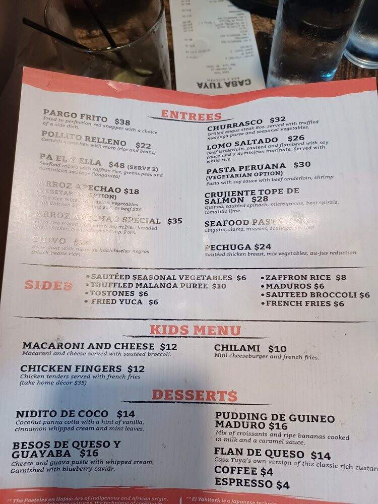 Casa Tuya - New York, NY menu_pic
