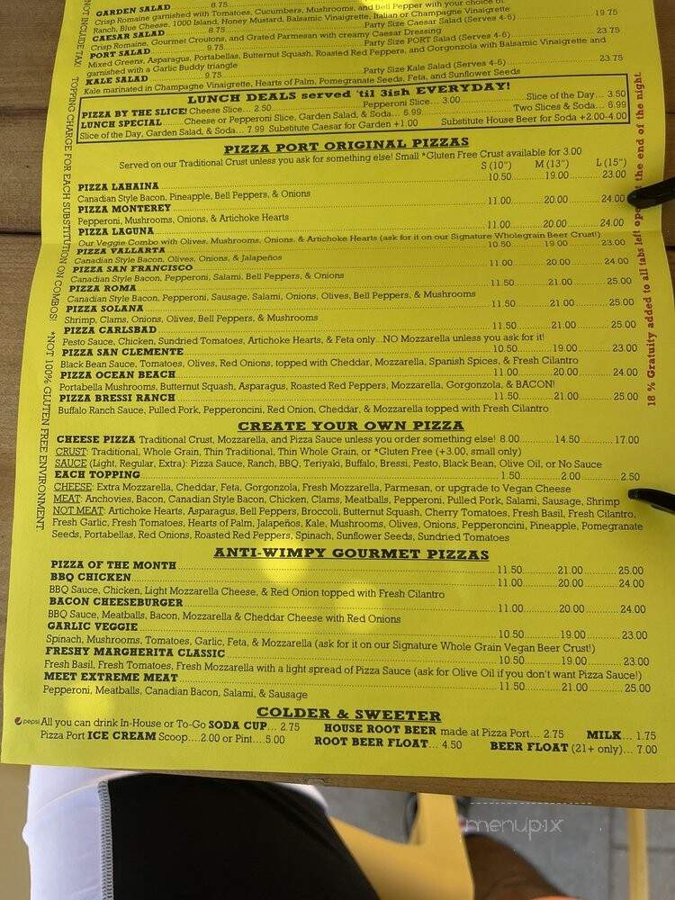 Pizza Port Brewing Company - Imperial Beach, CA menu_pic