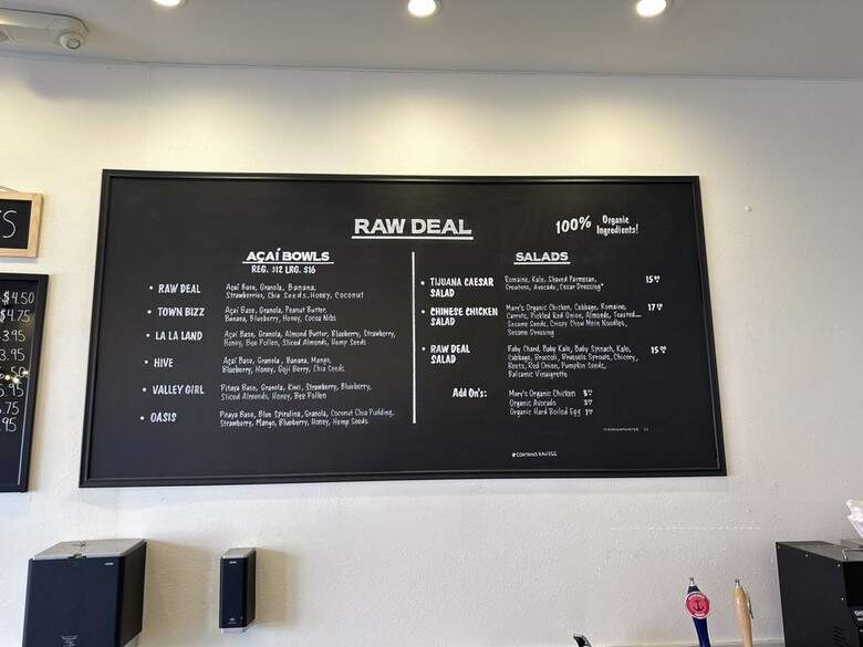 Raw Deal - Los Angeles, CA menu_pic