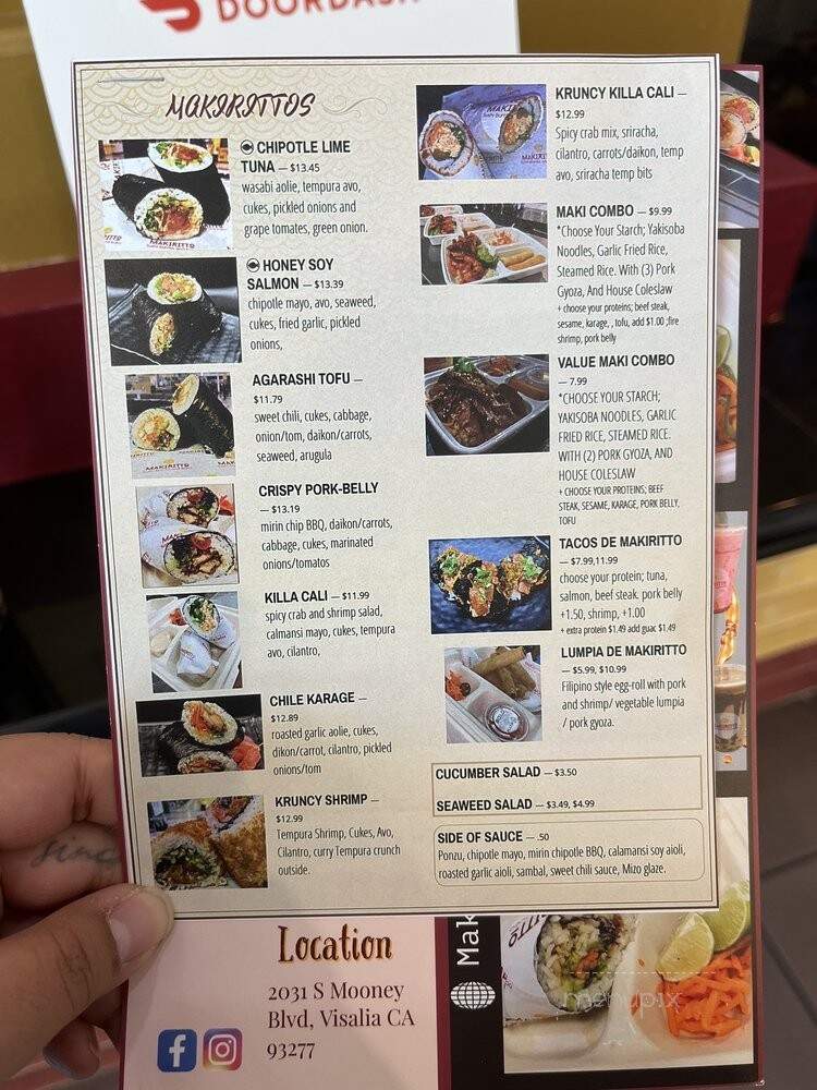 Makiritto - Visalia, CA menu_pic