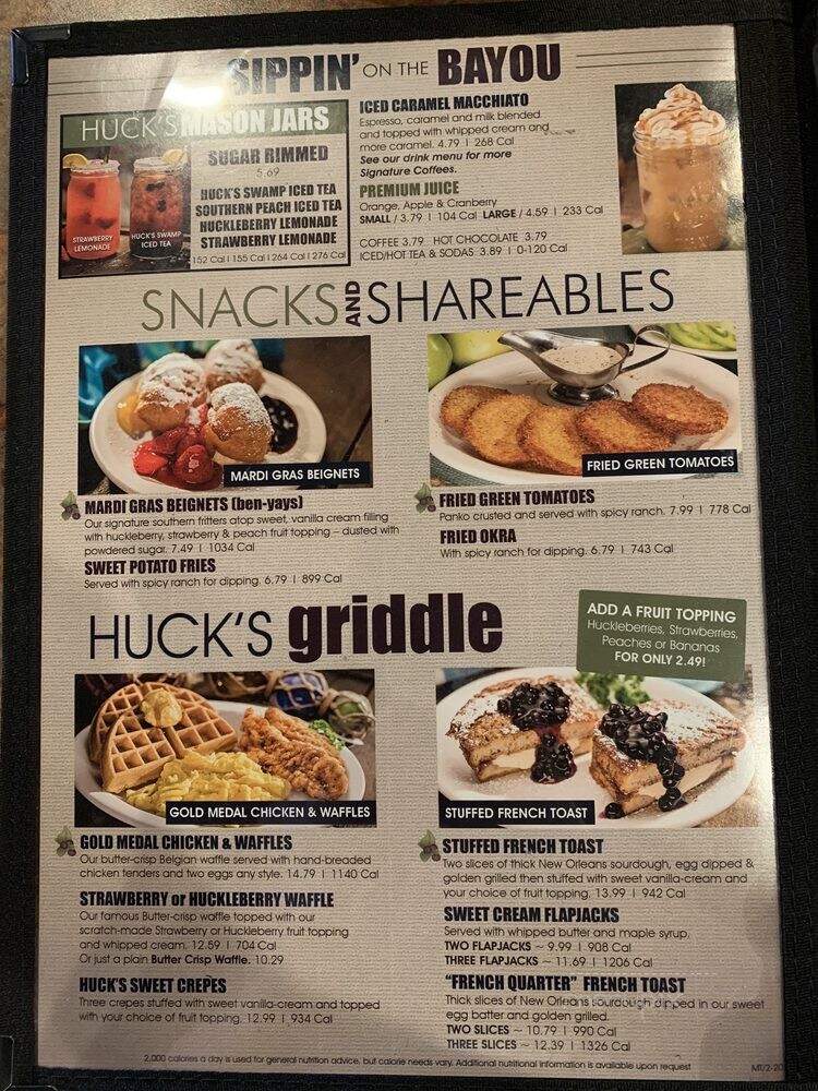 Huckleberry's - Roseville, CA menu_pic