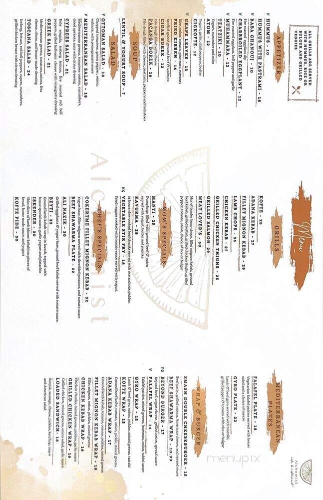 Alchemist Restaurant - Los Angeles, CA menu_pic