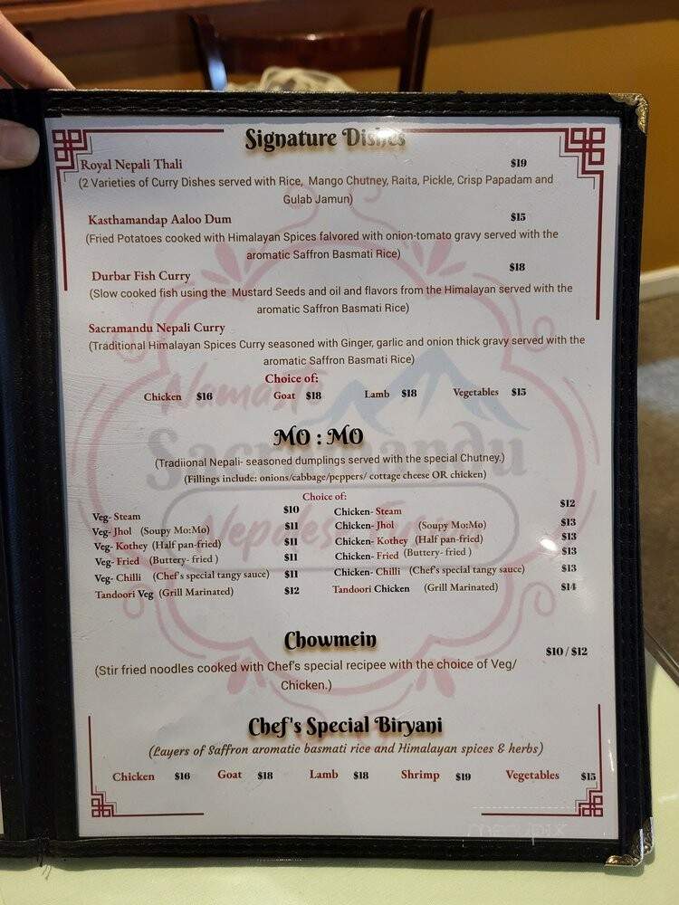 Namaste Sacramandu - Sacramento, CA menu_pic