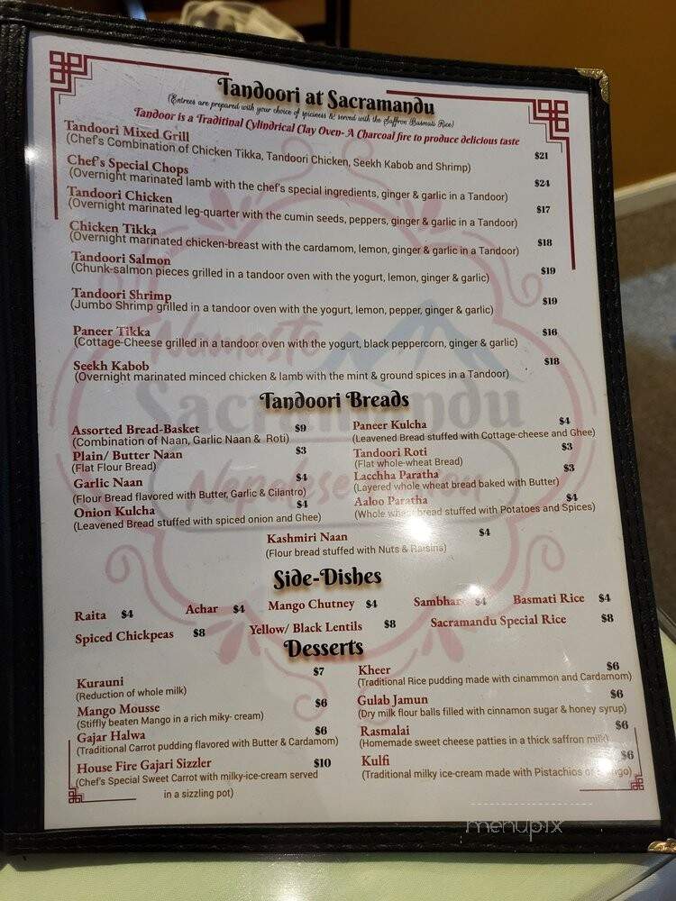 Namaste Sacramandu - Sacramento, CA menu_pic