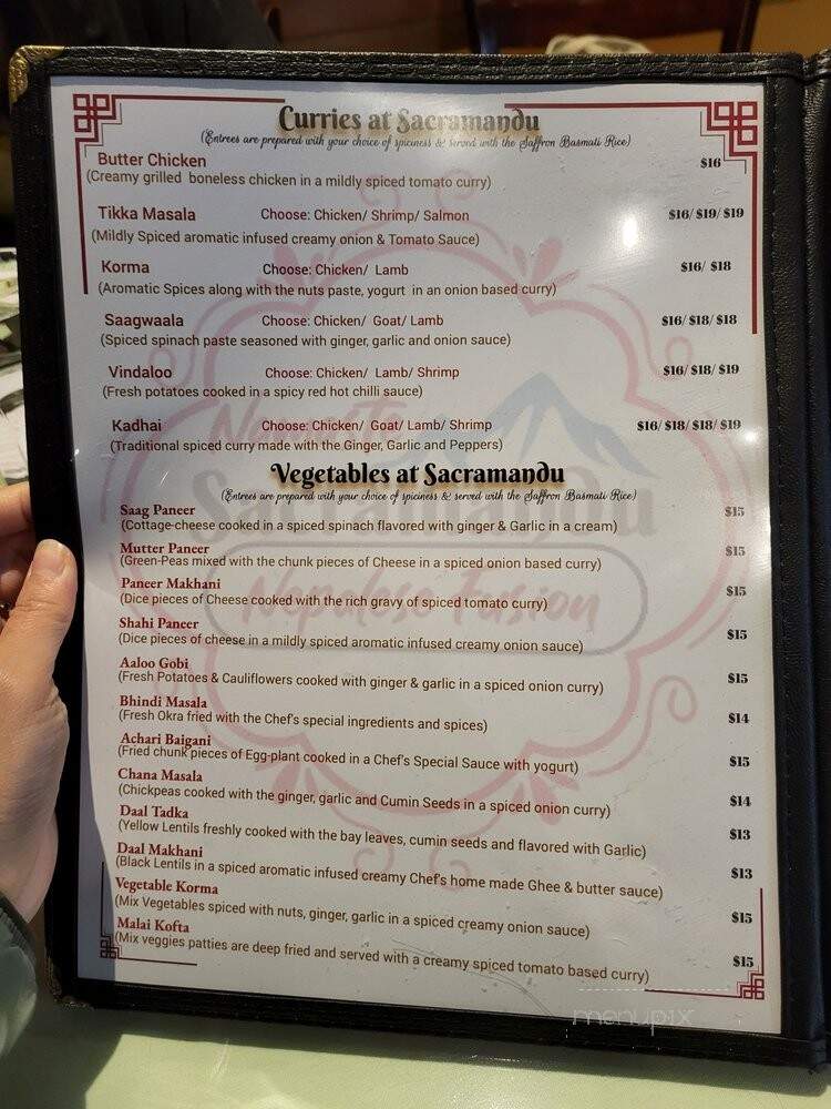 Namaste Sacramandu - Sacramento, CA menu_pic