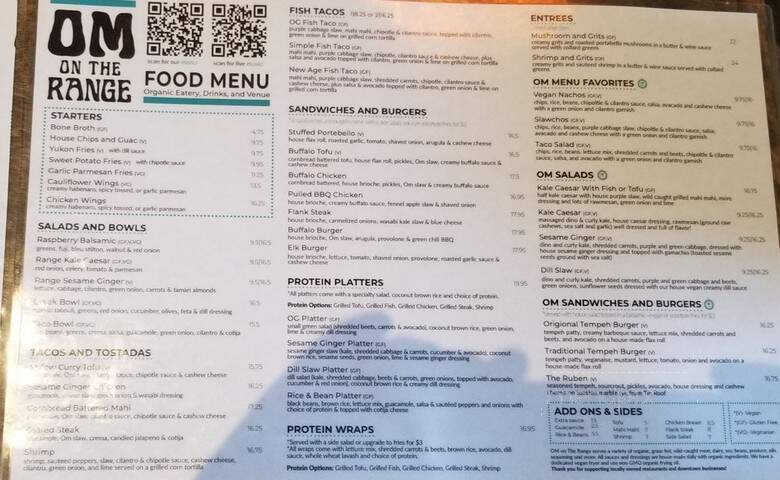 Om On the Range - Chico, CA menu_pic