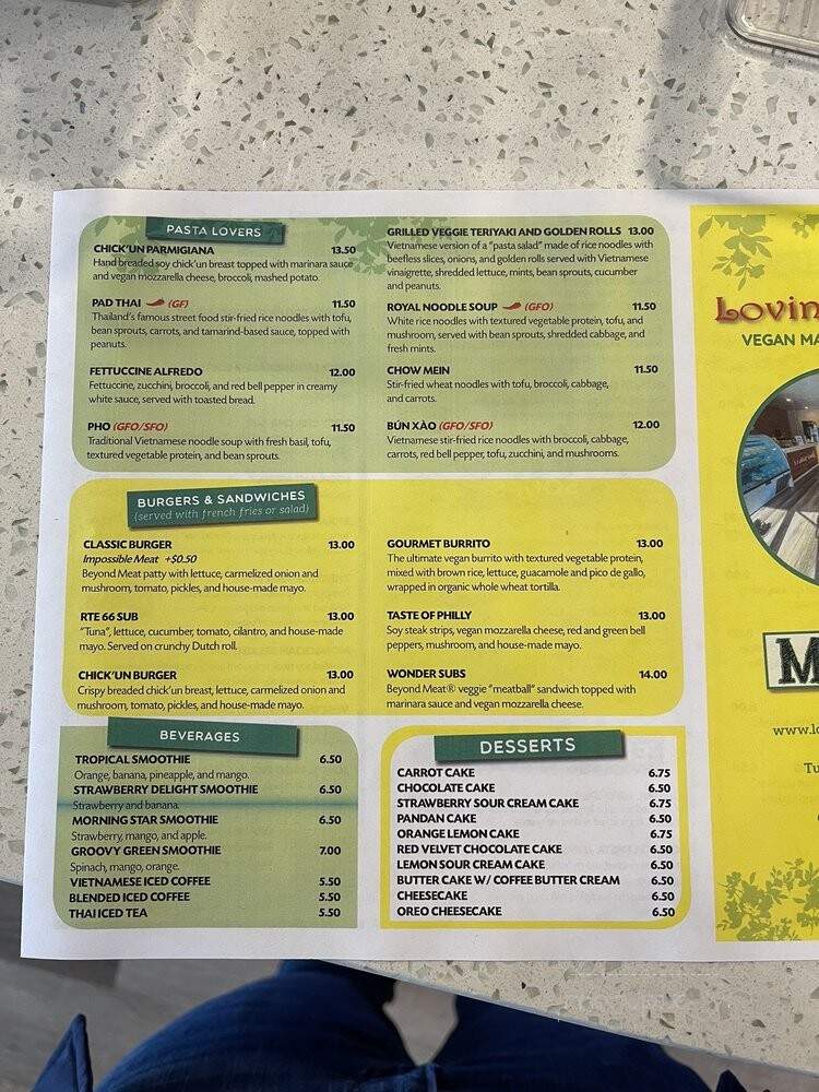 Loving Hut - Glendora, CA menu_pic