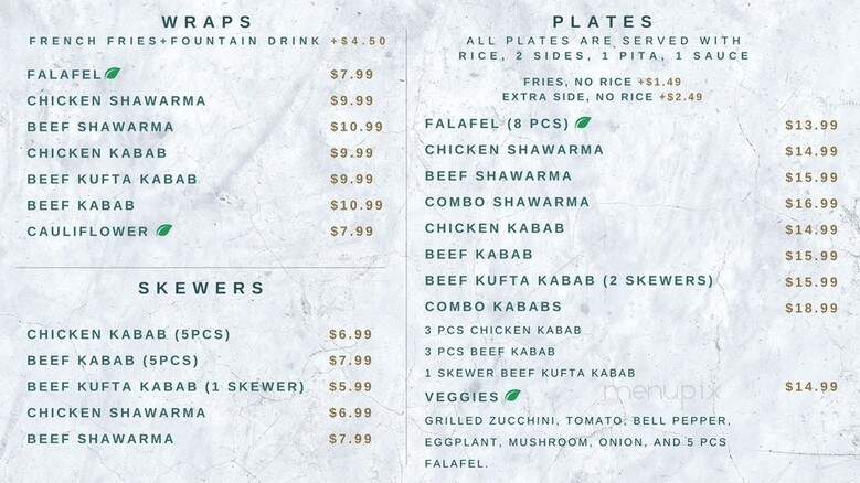 Samar's Mediterranean Cuisine - Pasadena, CA menu_pic