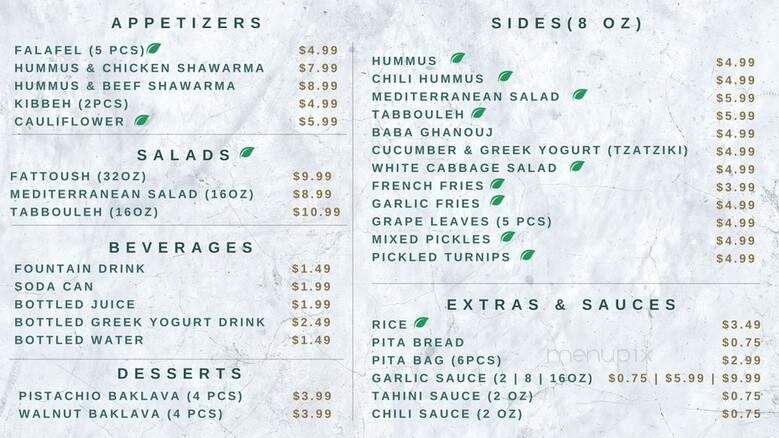 Samar's Mediterranean Cuisine - Pasadena, CA menu_pic